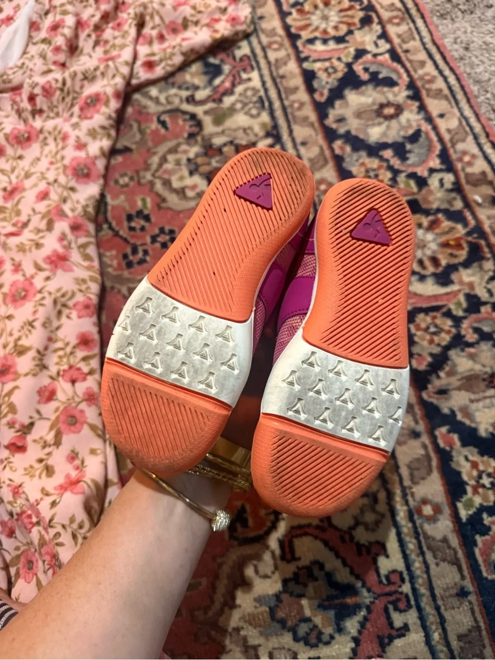 PLAE Girls' Pink and Orange 🍊 Mary Jane Sneakers size 11.5 toddler
